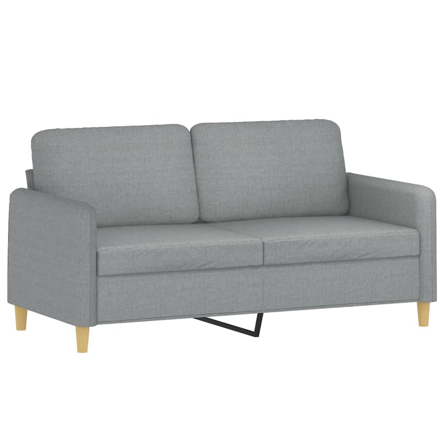 2-delige Loungeset met kussens stof lichtgrijs Lichtgrijs met kussens