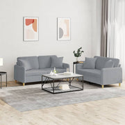 Loungeset 2-delig stof lichtgrijs 138x77x80 cm