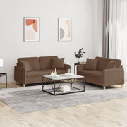 Loungeset 2-delig stof bruin
