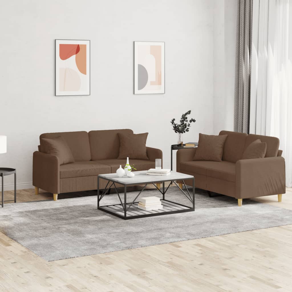 3-Delige Loungeset Met Kussens Stof