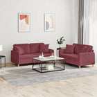 Loungeset 2-delig stof wijnrood