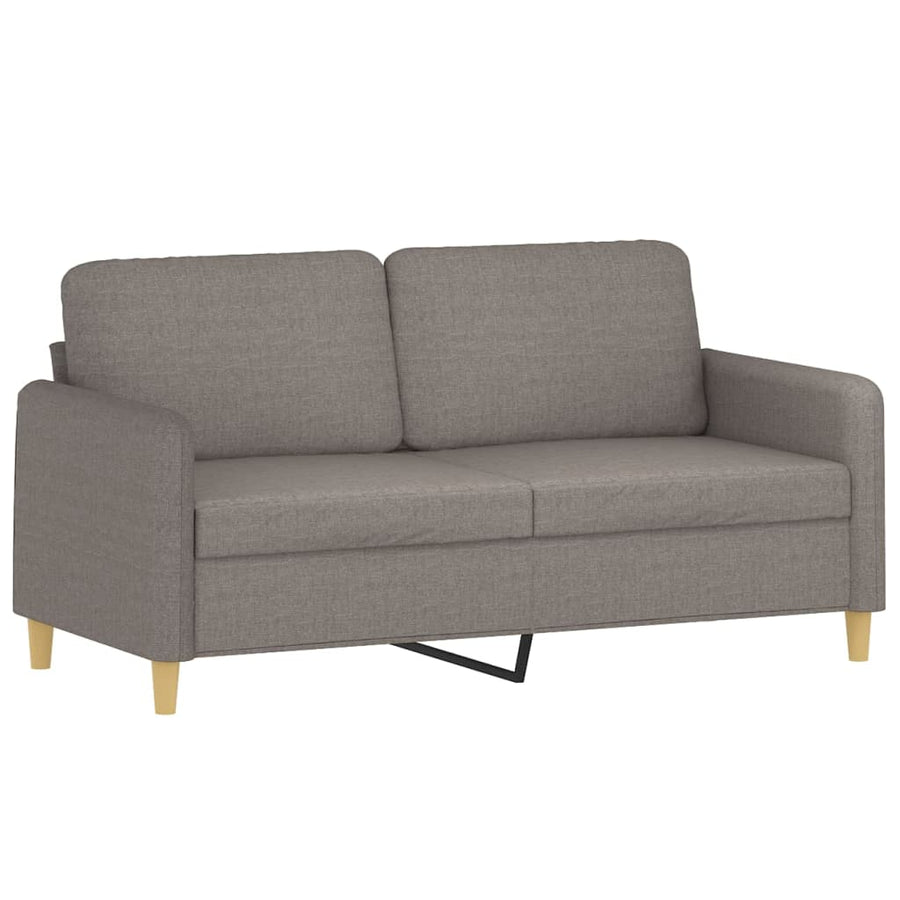 2-delige Loungeset met kussens stof taupe Taupe met kussens