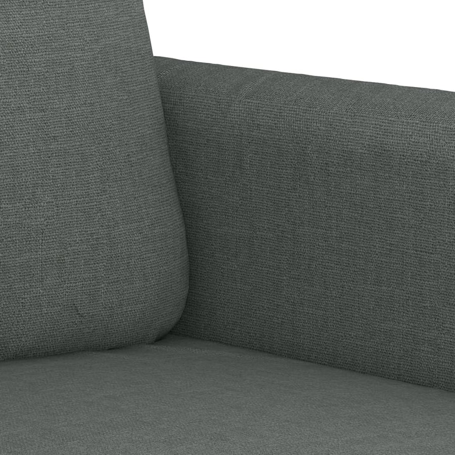 3-Delige Loungeset Met Kussens Stof Donkergrijs met kussens en voetenbankje