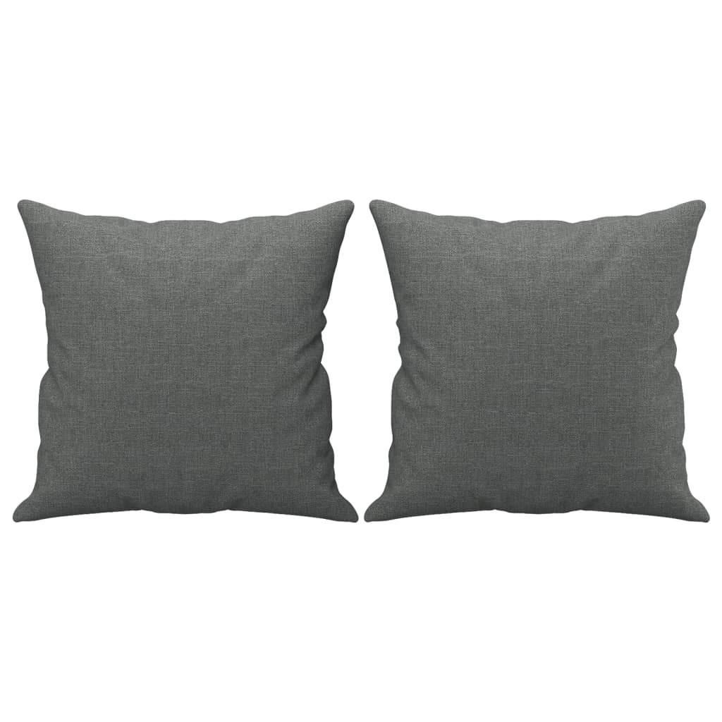 3-Delige Loungeset Met Kussens Stof Donkergrijs met kussens en voetenbankje