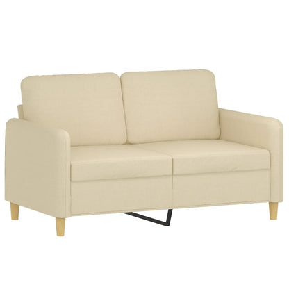 3-Delige Loungeset Met Kussens Stof Kleurig Crème met kussens en voetenbankje