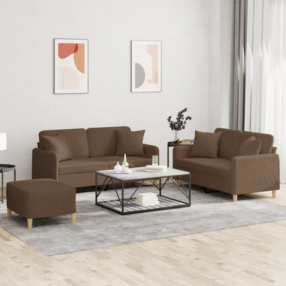 3-Delige Loungeset Met Kussens Stof