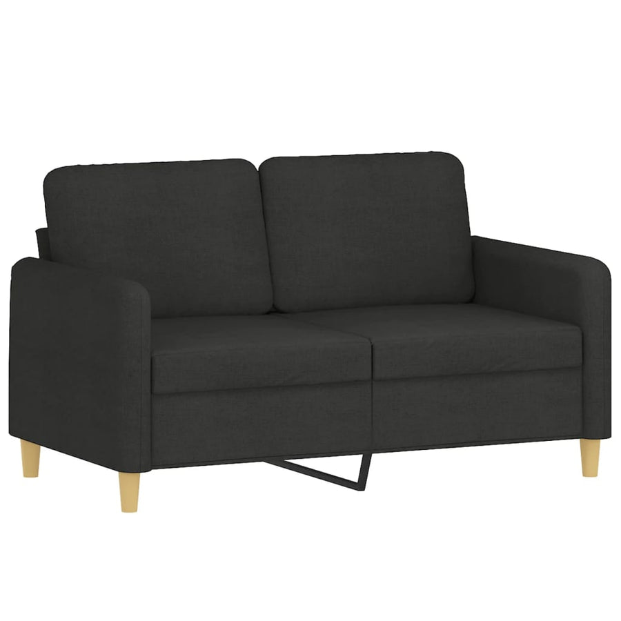 3-delige Loungeset met kussens stof zwart Zwart