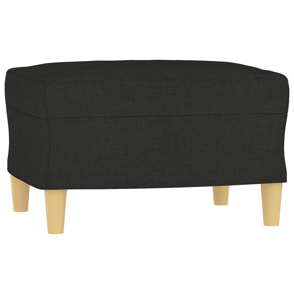 3-delige Loungeset met kussens stof zwart Zwart