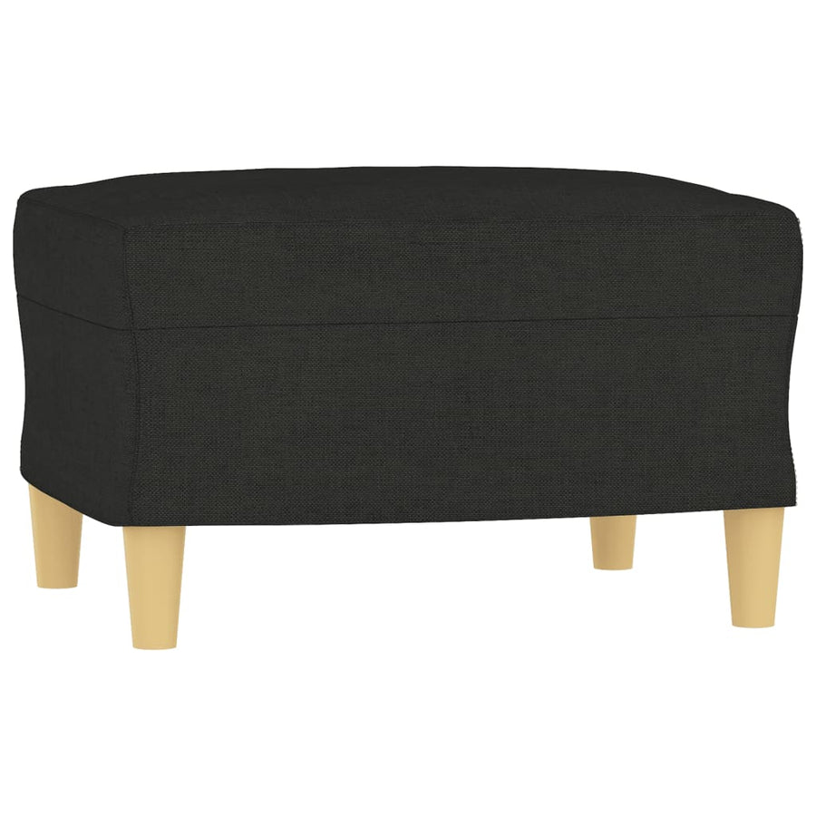 3-delige Loungeset met kussens stof zwart Zwart