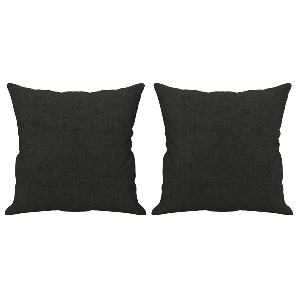 3-delige Loungeset met kussens stof zwart Zwart