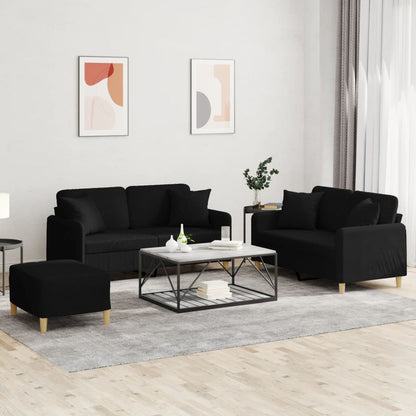 3-Delige Loungeset Met Kussens Stof