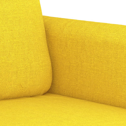 3-Delige Loungeset Met Kussens Stof Lichtgeel