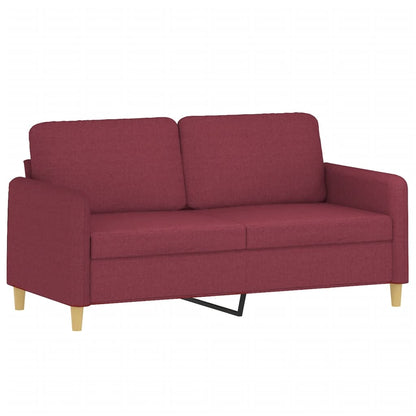 3-delige Loungeset met kussens stof wijnrood