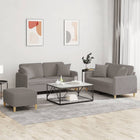 Loungeset 3-delig taupe stof met kussens