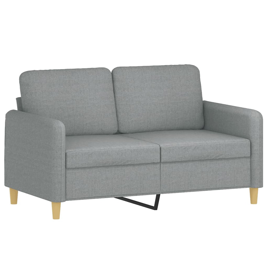 2-delige Loungeset met kussens stof lichtgrijs Lichtgrijs met kussens