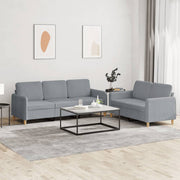 Loungeset 2-delig stof lichtgrijs