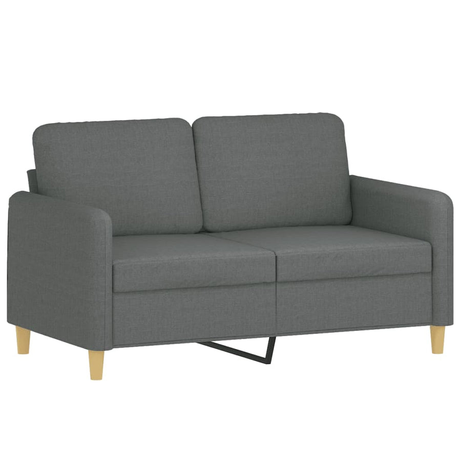 2-delige Loungeset met kussens stof donkergrijs Donkergrijs met kussens
