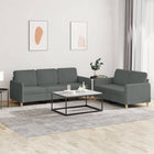 Loungeset 2-delig donkergrijs stof