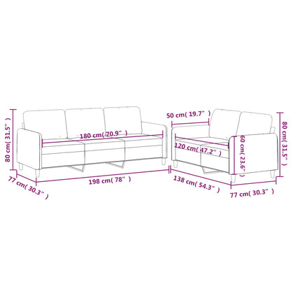 2-Delige Loungeset Stof Bruin met kussens