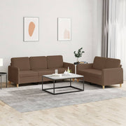 Loungeset 2-delig stof bruin
