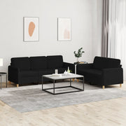 Loungeset 2-delig stof zwart