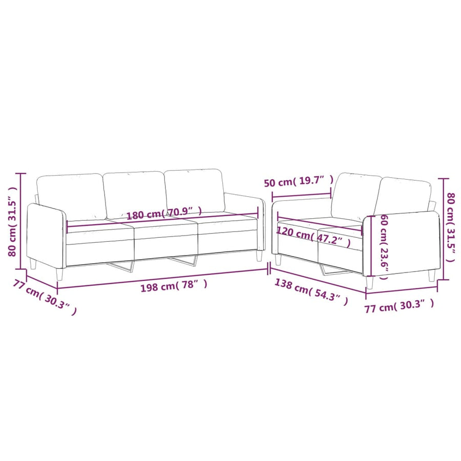 2-Delige Loungeset Met Kussens Stof Lichtgeel