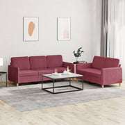 Loungeset 2 delen stof wijnrood