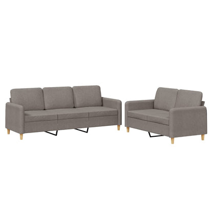 2-delige Loungeset met kussens stof taupe Taupe met kussens