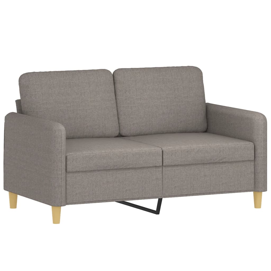 2-delige Loungeset met kussens stof taupe Taupe met kussens