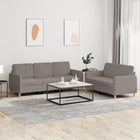 2-delige Loungeset met kussens stof taupe Taupe met kussens