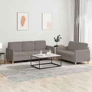 Loungeset 2-delig stof taupe