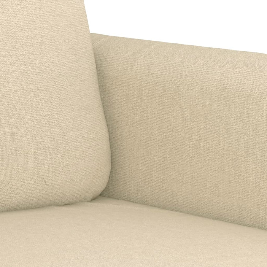 3-Delige Loungeset Met Kussens Stof Kleurig Crème met kussens en voetenbankje
