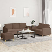 Loungeset 4-delig bruin stof