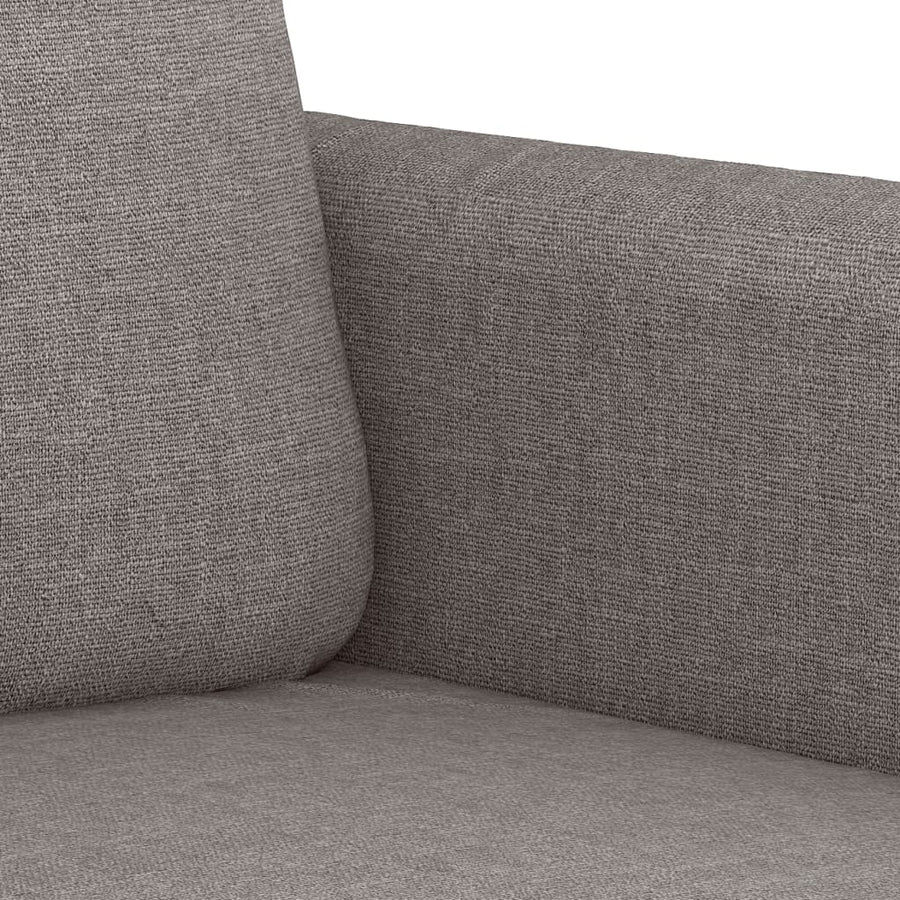 3-Delige Loungeset Met Kussens Stof Taupe met kussens en voetenbankje