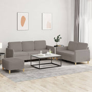 Loungeset 3-delig stof taupe