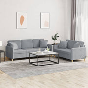 Loungeset 2-delig stof lichtgrijs