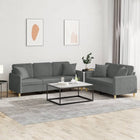Loungeset 2-delig donkergrijs stof