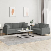 Loungeset 2-delig donkergrijs stof