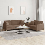 Loungeset 2-delig stof bruin
