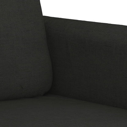 2-delige Loungeset met kussens stof zwart Zwart met kussens