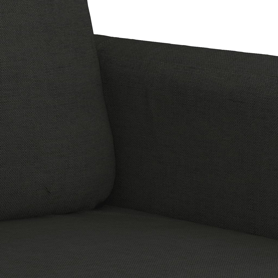2-delige Loungeset met kussens stof zwart Zwart met kussens