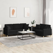 Loungeset 2-delig stof zwart