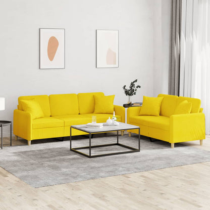 2-Delige Loungeset Stof Lichtgeel