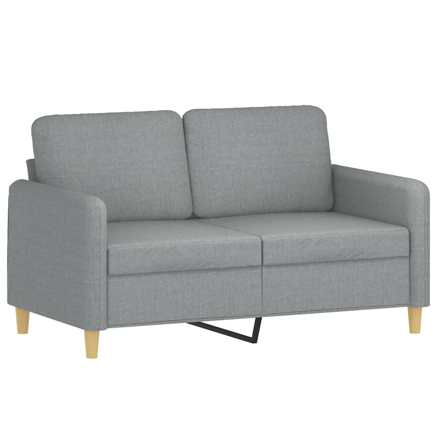 3-delige Loungeset met kussens stof lichtgrijs Lichtgrijs