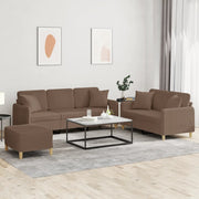 Loungeset 3-delig bruin stof