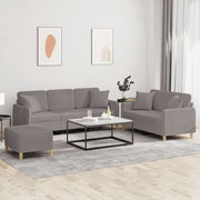 Loungeset 3-delig stof taupe