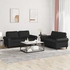 Loungeset 2-delig kunstleer zwart