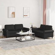 Loungeset 2-delig kunstleer zwart