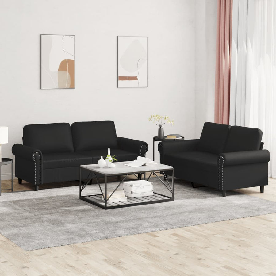 3-Delige Loungeset Met Kussens Kunstleer