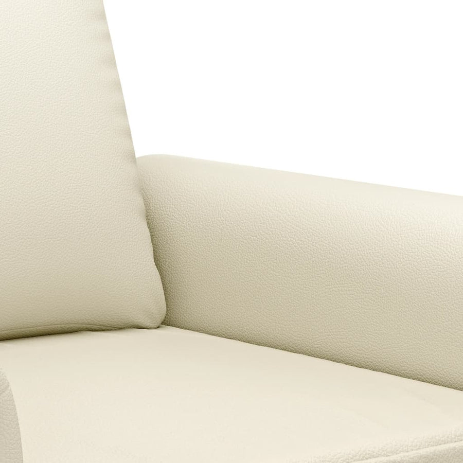 2-delige Loungeset met kussens kunstleer crème Crème met kussens